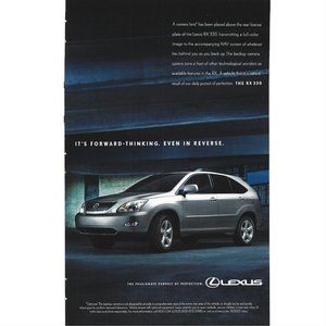 RX 330 Lexus Car Forward Thinking Even in Reverse 2000s Print Ad